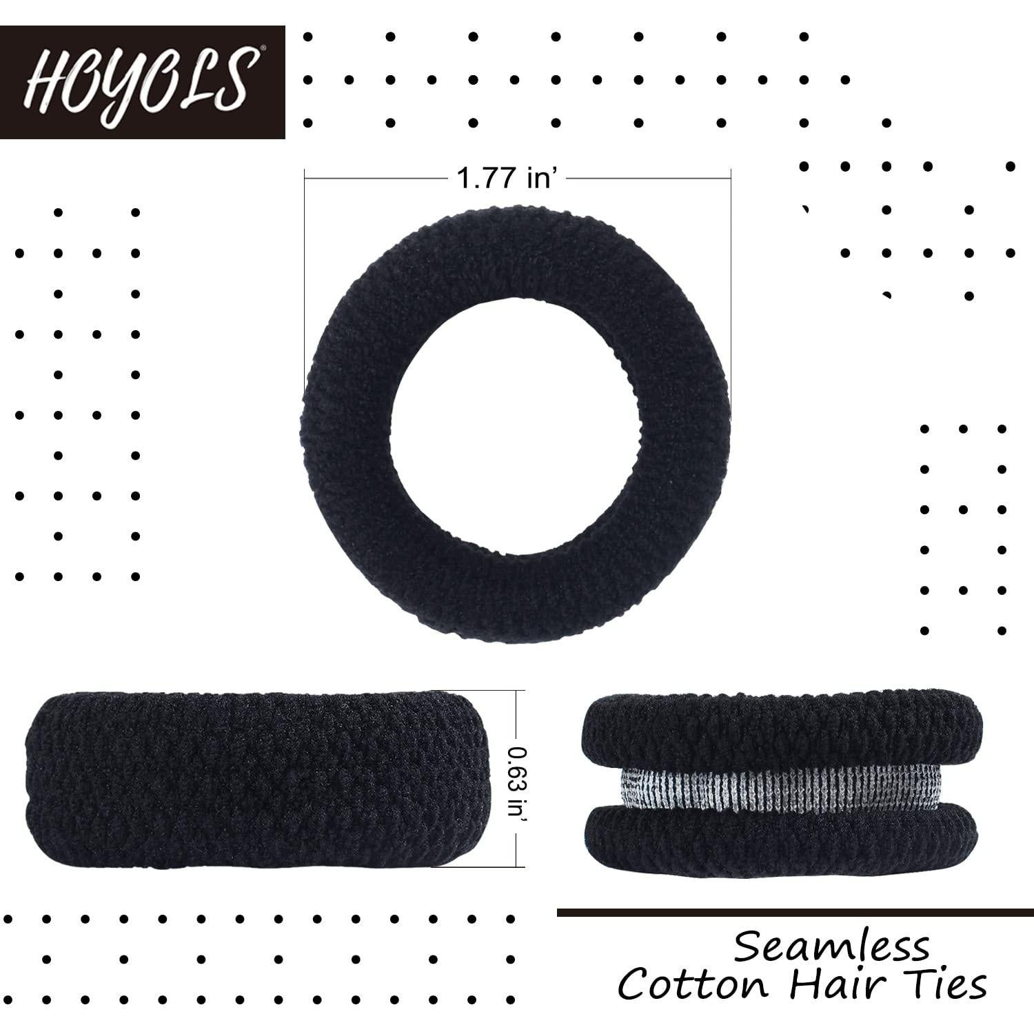 HOYOLS Große schwarze Haargummis für dickes Haar, weiche