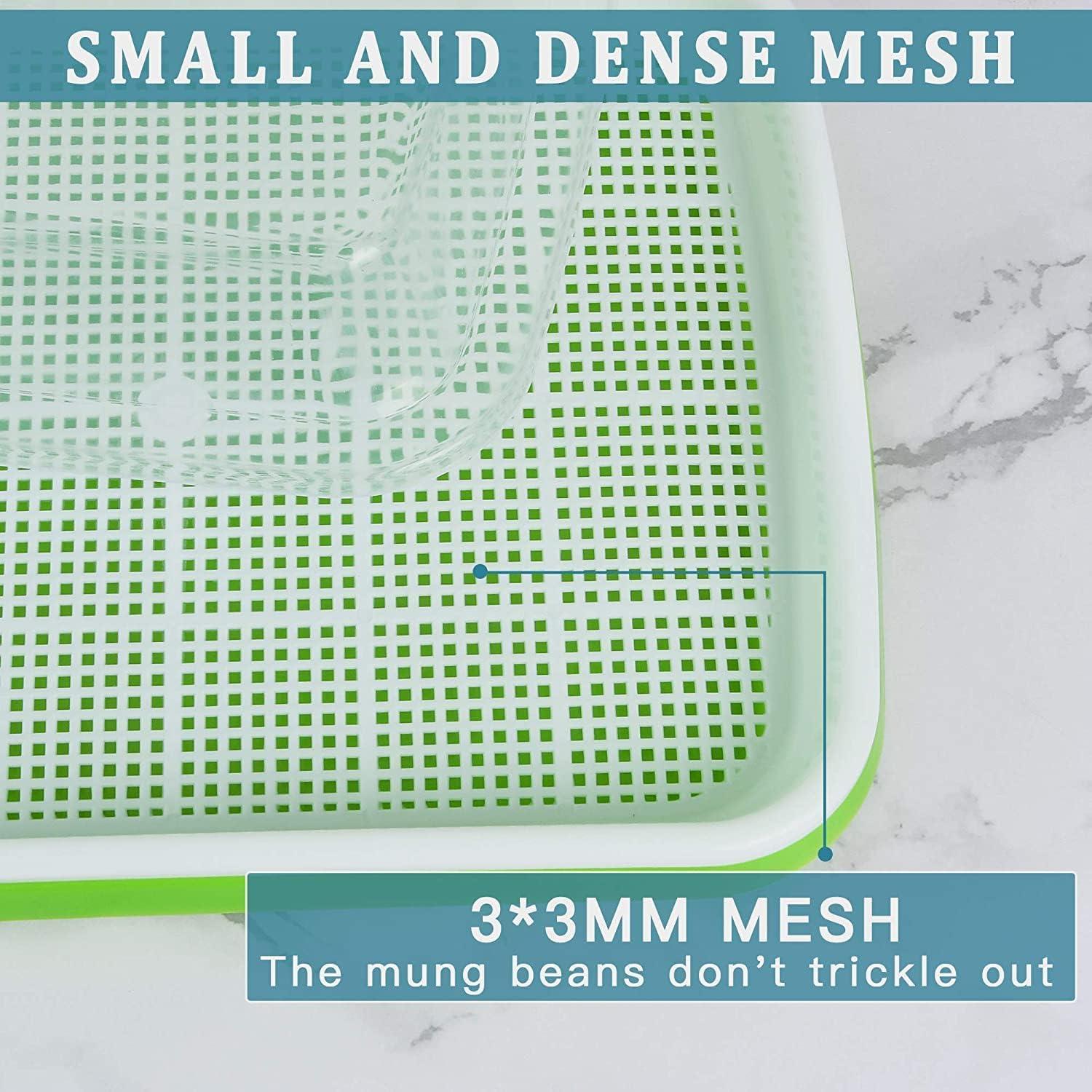 Keimschale Sprossen 6Pcs Seed Sprouter Tray Deckel groß Samen Tablett