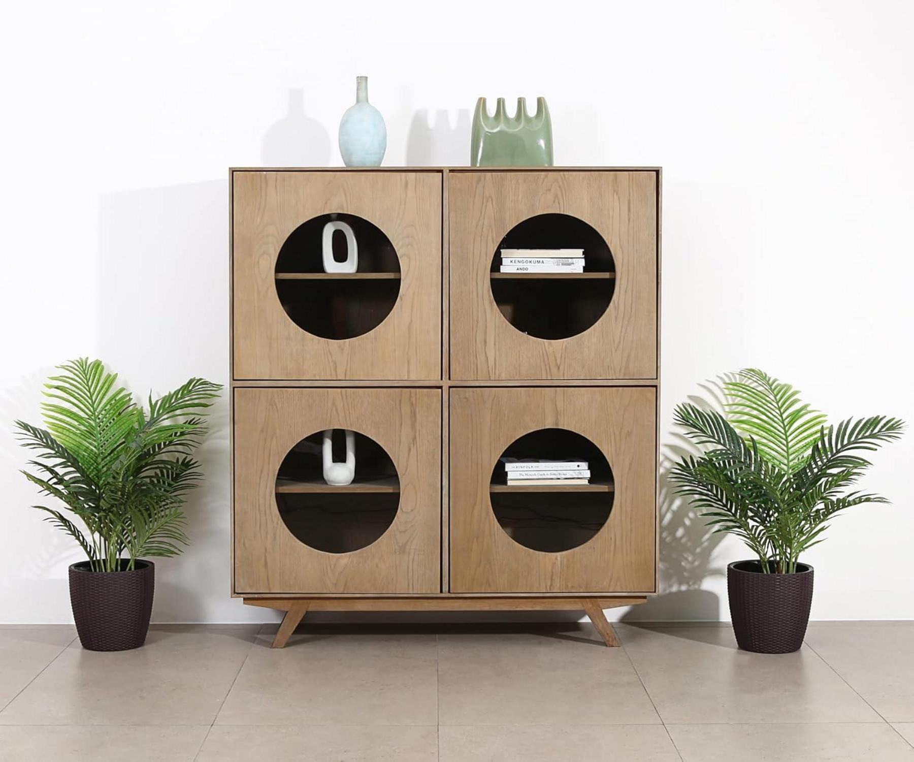 Kunstpalme Areca Kunstpflanze 90cm 2er Pack Grün Büro Deko