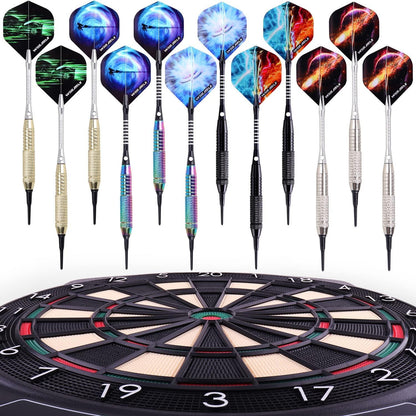 WIN.MAX 12 Stück Softdarts Pfeile Set 18g Profi Dartpfeile Kunststoff