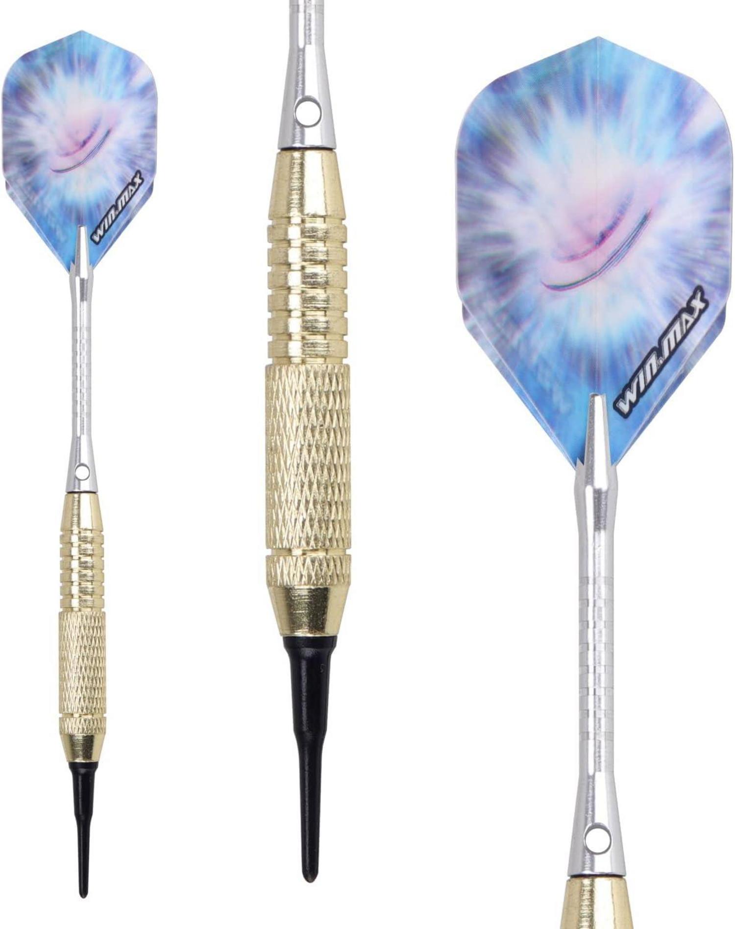 WIN.MAX 12 Stück Softdarts Pfeile Set 18g Profi Dartpfeile Kunststoff