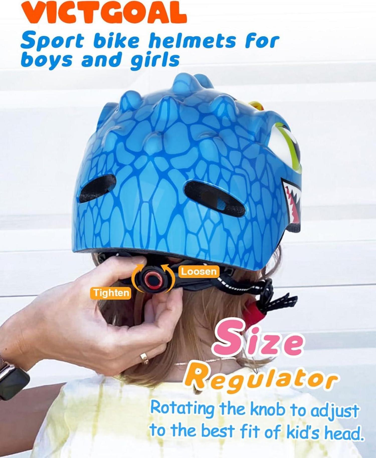 Fahrradhelm Kinder 3D Cartoon Blau verstellbar 50-54cm Skateboard