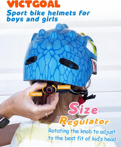 Fahrradhelm Kinder 3D Cartoon Blau verstellbar 50-54cm Skateboard