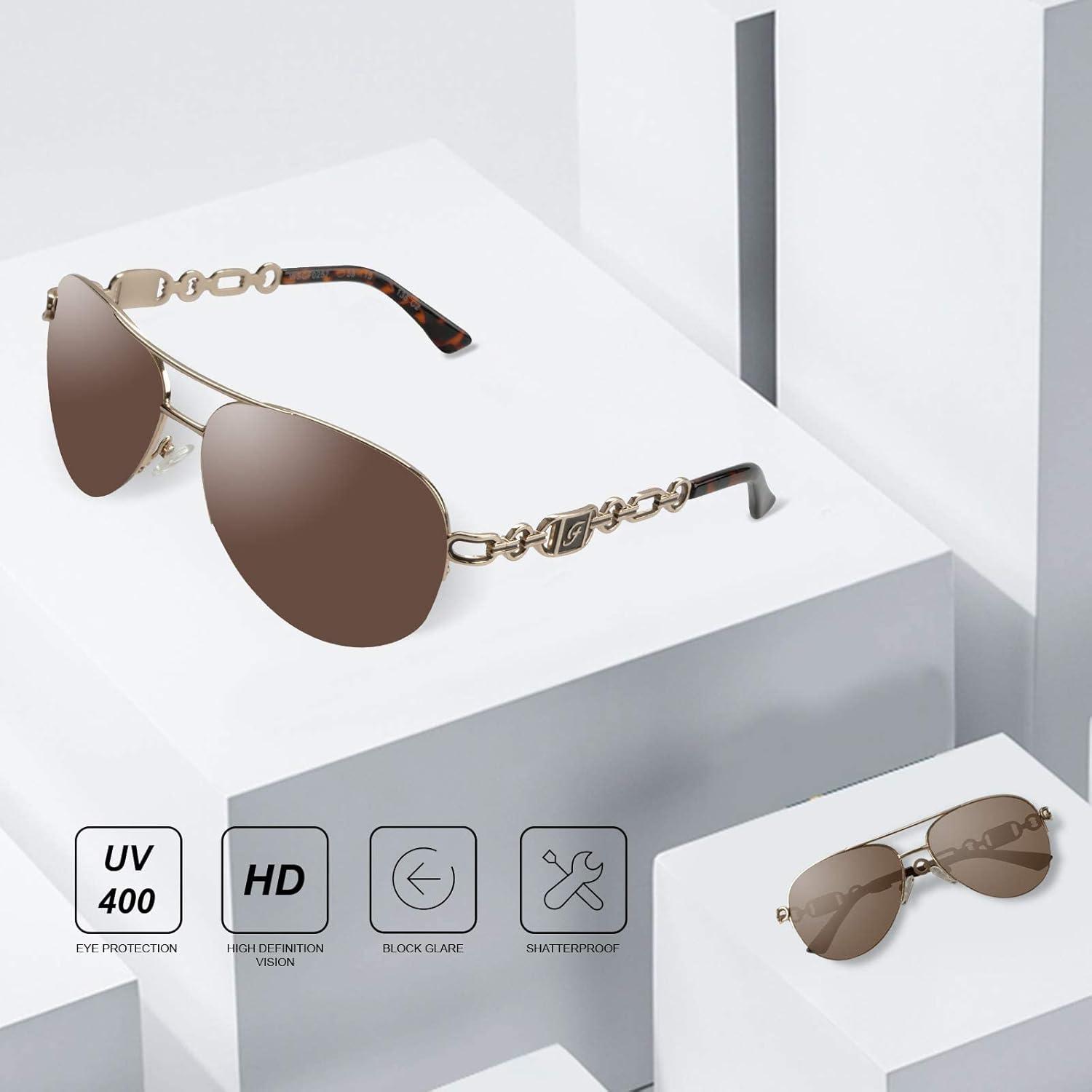 Verspiegelte Sonnenbrille Damen UV400 Vintage Pilotenbrille