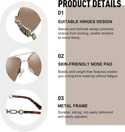 Verspiegelte Sonnenbrille Damen Vintage Pilotenbrille UV400 Retro