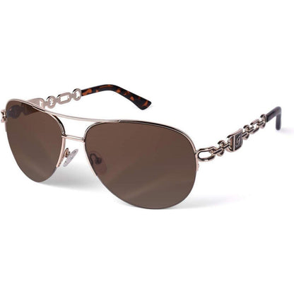 Verspiegelte Piloten Sonnenbrille Damen UV400 Gold Braun