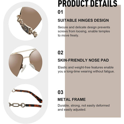 Verspiegelte Piloten Sonnenbrille Damen UV400 Gold Braun