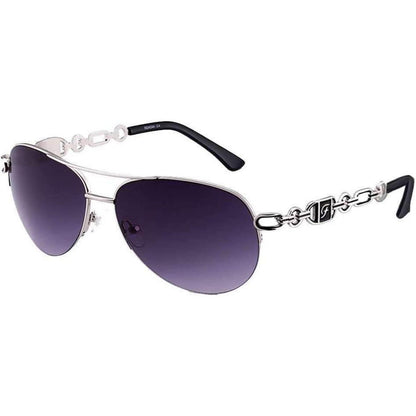 Verspiegelte Piloten Sonnenbrille Damen UV400 Grau Verlaufend Silber