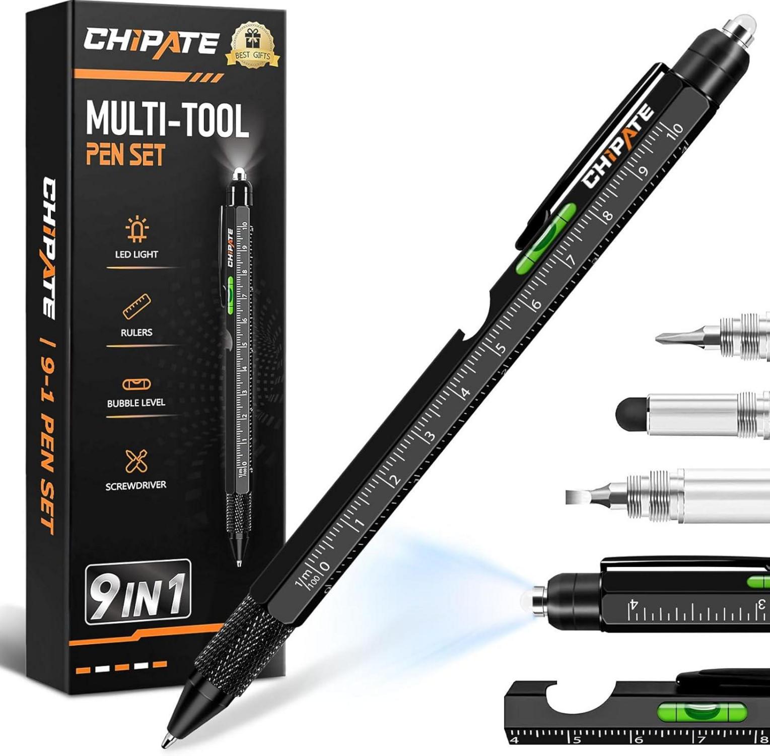 Chipate 9-IN-1 Multifunktions Kugelschreiber Schwarz
