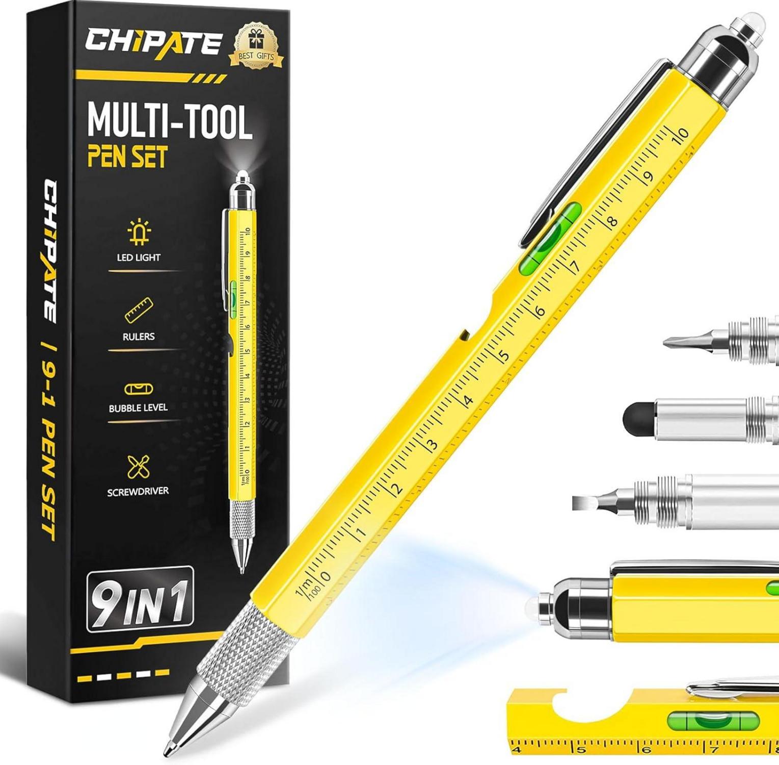 Chipate 9-in-1 Multifunktions Kugelschreiber Gelb
