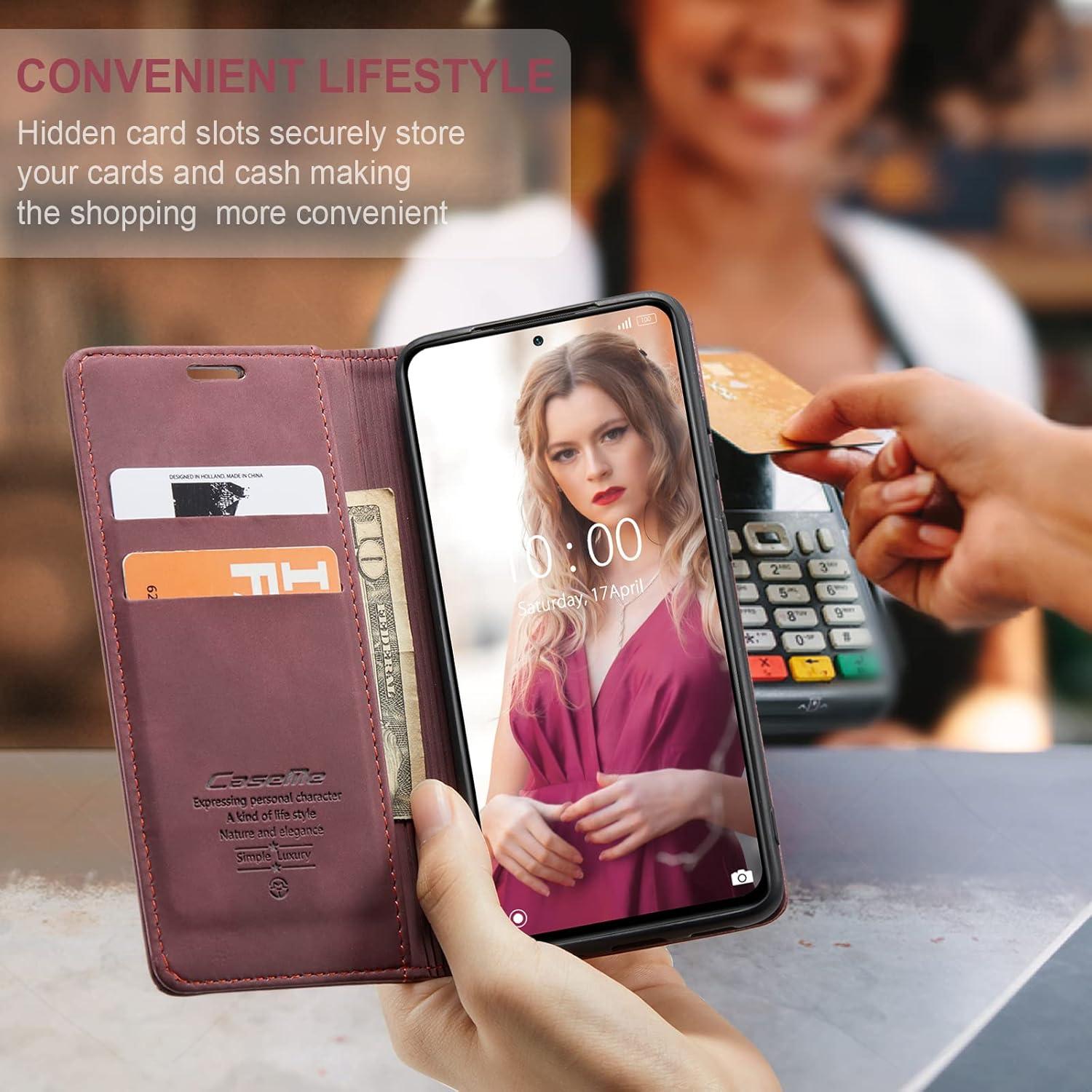 Handyhülle Xiaomi Redmi Note 10 Pro/Pro Max Leder Flip Case - Weinrot
