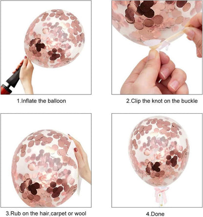 Tortendeko Rosegold Mädchen Happy Birthday 22 Stück Luftballons Papierfächer Sternen Kugel
