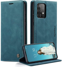 Handyhülle Samsung Galaxy A52S 5G/ A52 4G/5G Leder Flip Case Blaugrün