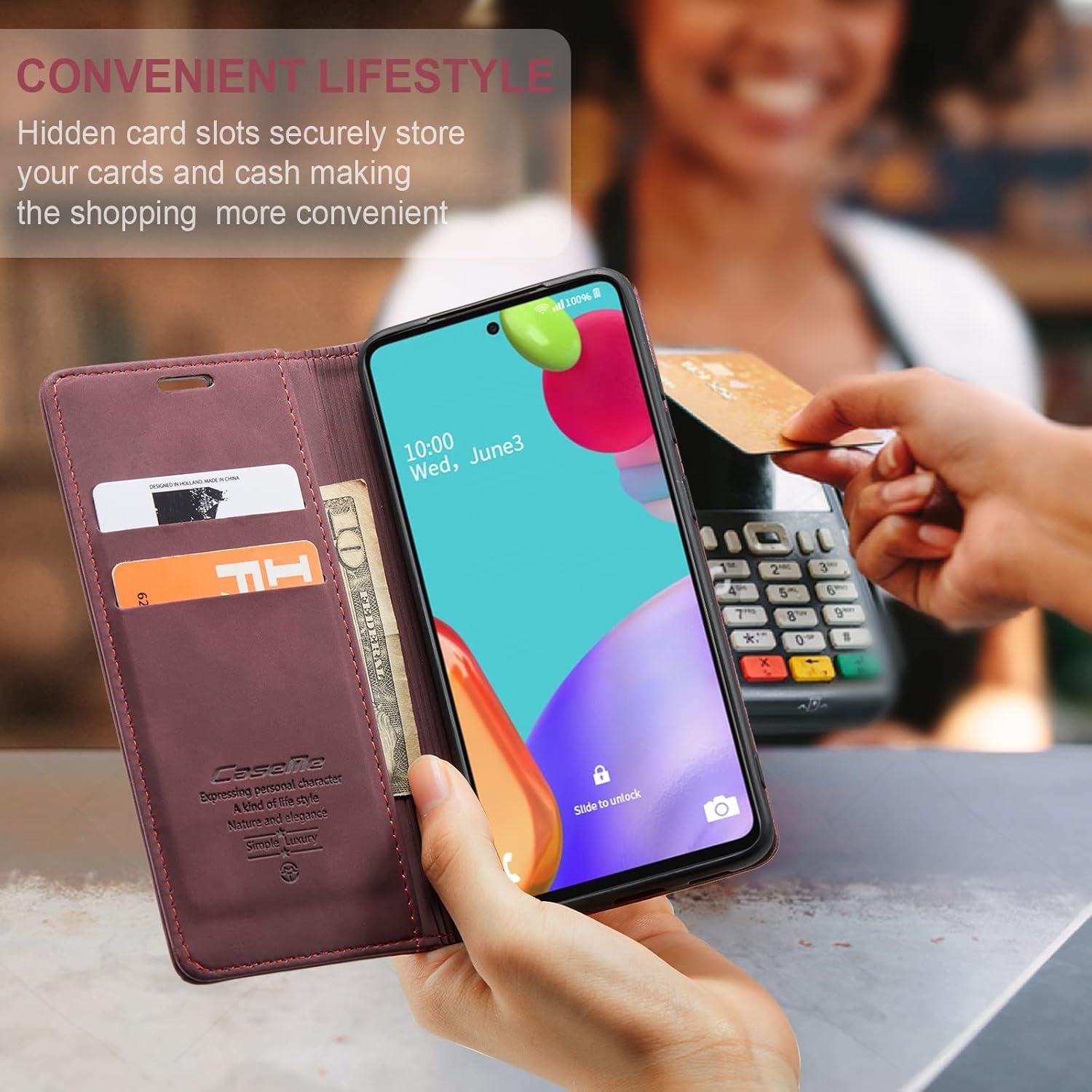 Samsung Galaxy A52S 5G/A52 4G/5G Handyhülle - Premium Leder Flip Case mit Standfunktion