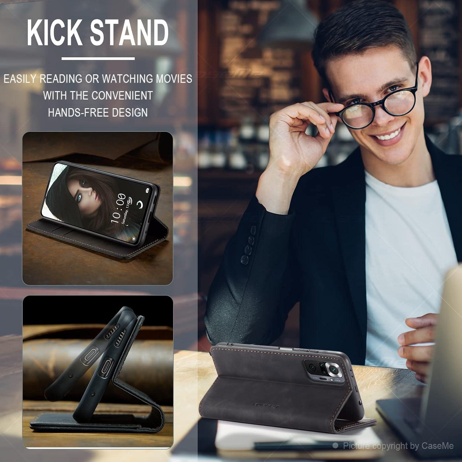 Xiaomi Redmi Note 10 Pro/Note 10 Pro Max Handyhülle Schwarz 360° Schutz Magnet Standfunktion