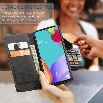 Samsung Galaxy A52S 5G A52 4G/5G CaseMe Lederhülle Schwarz Magnet Standfunktion