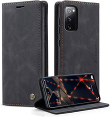 CaseMe Samsung Galaxy S20 FE 5G/4G Lederhülle Magnet Schwarz