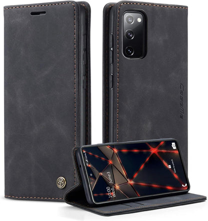 CaseMe Samsung Galaxy S20 FE 5G/4G Lederhülle Magnet Schwarz
