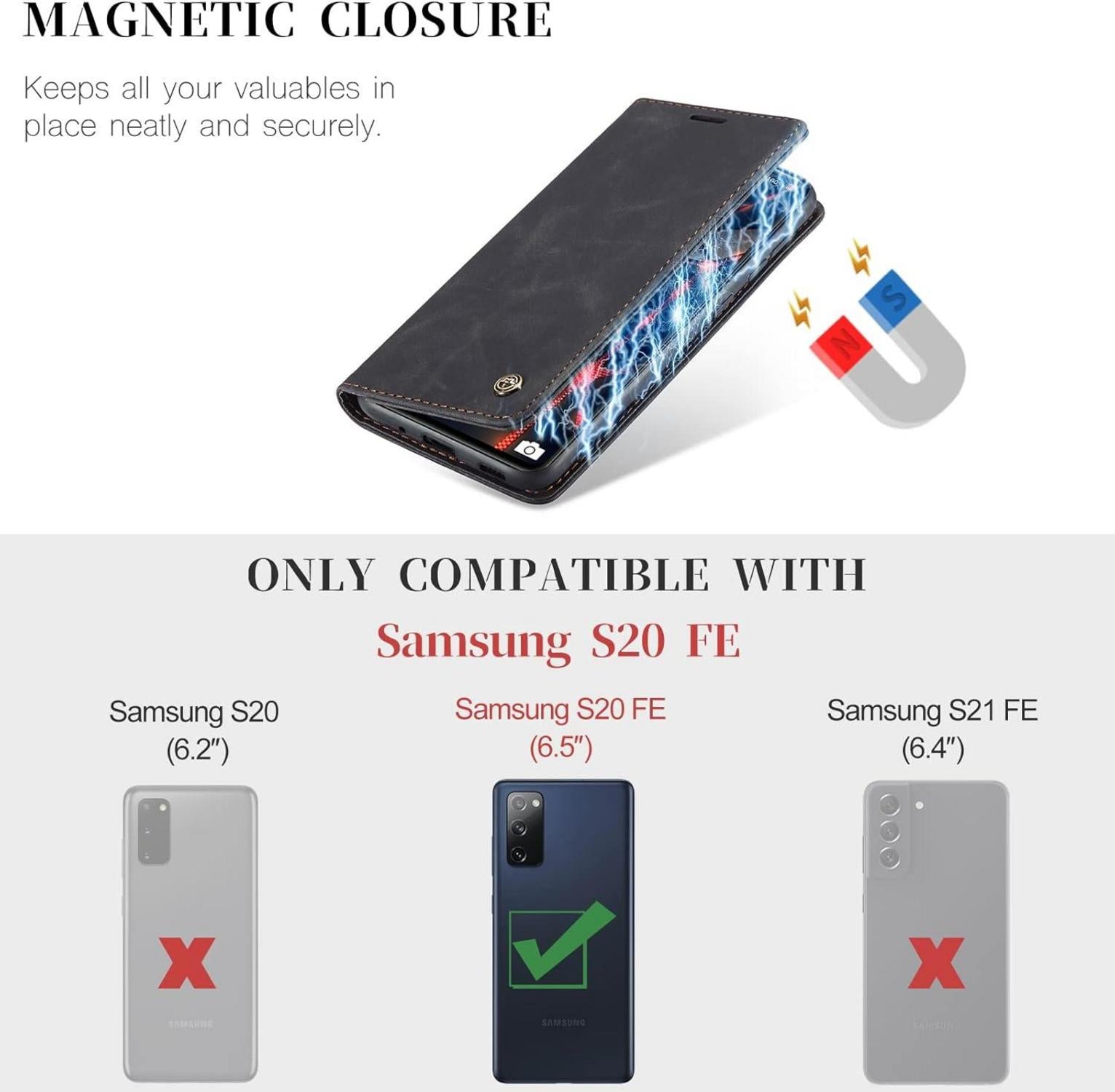 CaseMe Samsung Galaxy S20 FE 5G/4G Handyhülle Schwarz