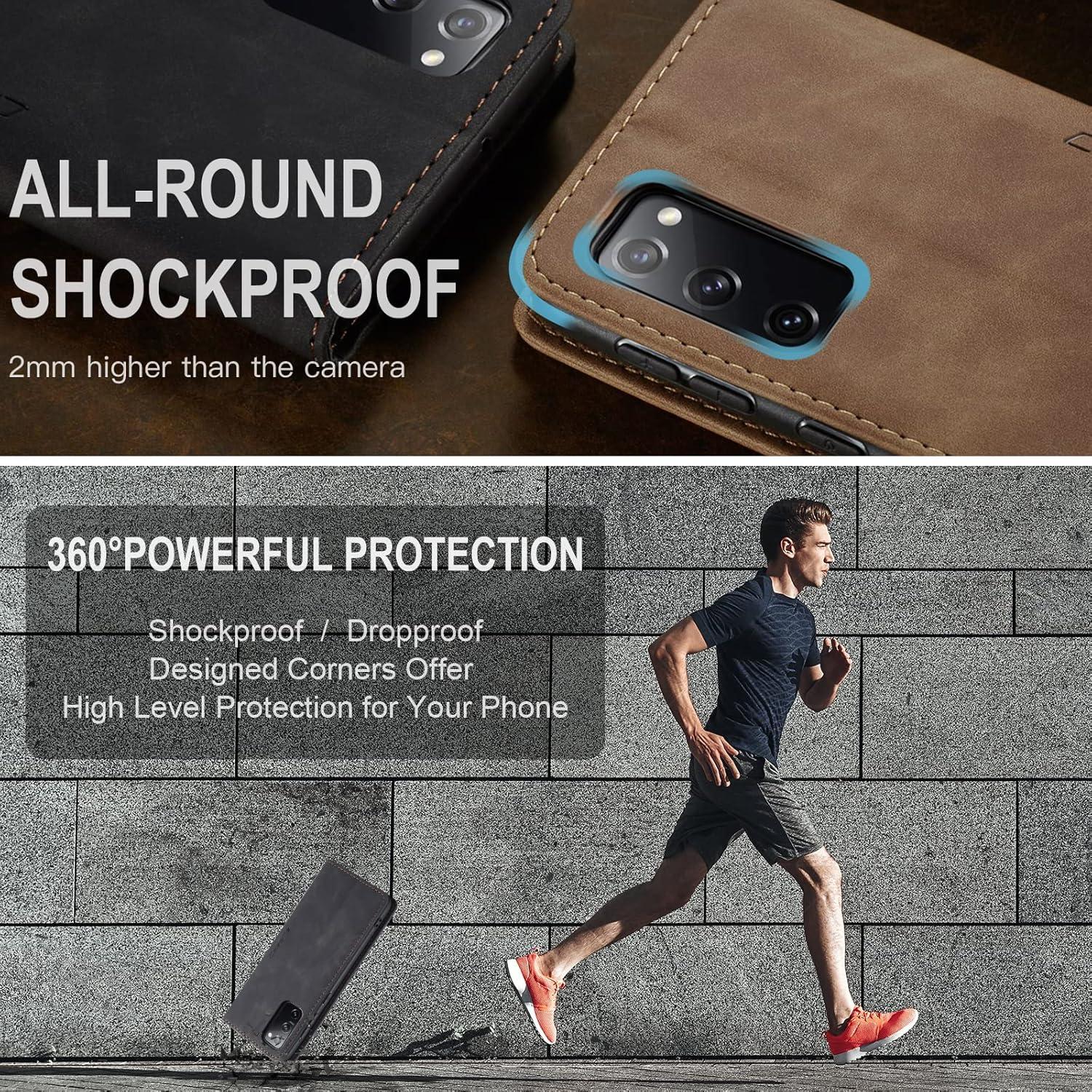 CaseMe Handyhülle Samsung Galaxy S20 FE 5G/4G Schwarz Magnet