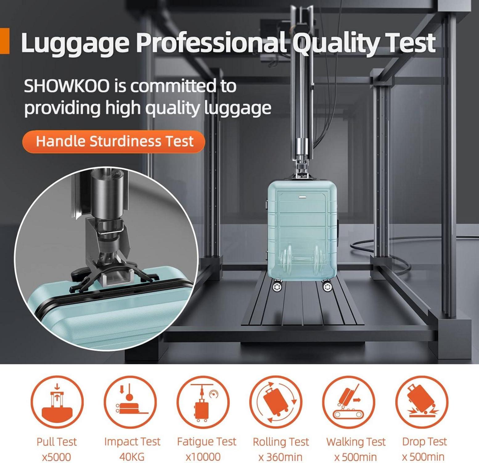 SHOWKOO Kofferset 3tlg Hartschale Leicht ABS+PC TSA 4 Rollen Mintgrün