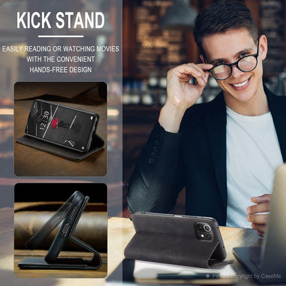 CaseMe Xiaomi 11 Lite 5G/4G/5G NE Handyhülle Schwarz Magnet Standfunktion Schutzhülle