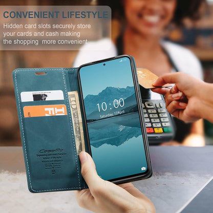 CaseMe Xiaomi Redmi Note 10 Pro/Pro Max Hülle Leder Klappbar Blaugrün