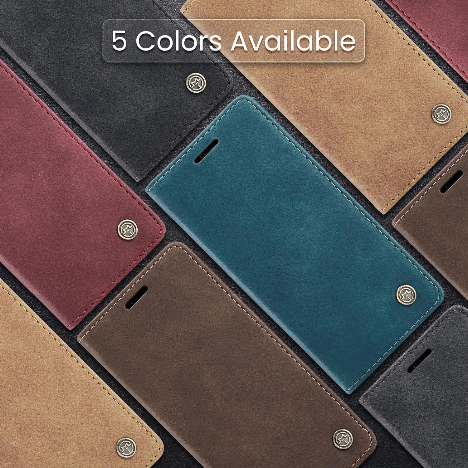 CaseMe Xiaomi Redmi Note 10 Pro/Pro Max Hülle Leder Klappbar Blaugrün