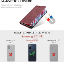 CaseMe Samsung Galaxy S20 FE 5G/4G Hülle Weinrot Magnet