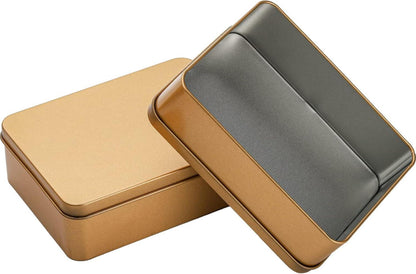 16er Set Kleine Rechteckige Metall-Aufbewahrungsdosen mit Deckel in Gold, Rostfrei - 12x9x4cm