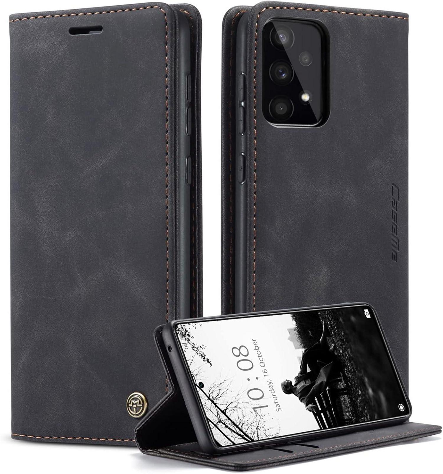 CaseMe Handyhülle Samsung Galaxy A53 5G Premium Leder Flip Case