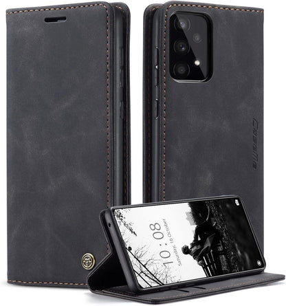 CaseMe Handyhülle Samsung Galaxy A53 5G Premium Leder Flip Case