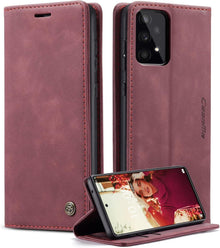 CaseMe Samsung Galaxy A53 5G Hülle Leder Flip Case Weinrot