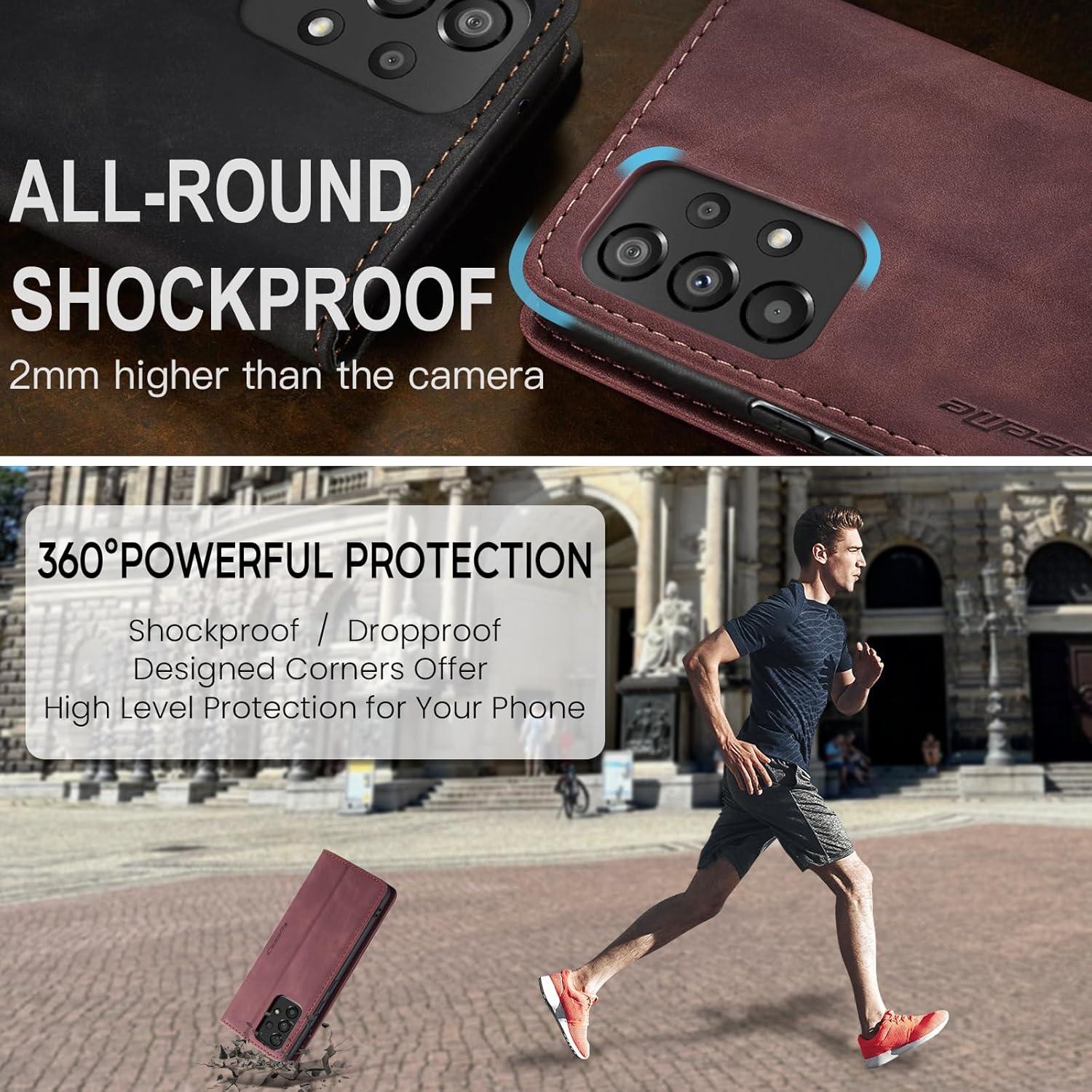 Handyhülle Samsung Galaxy A53 5G Leder Flip Case Kartenfach Stand