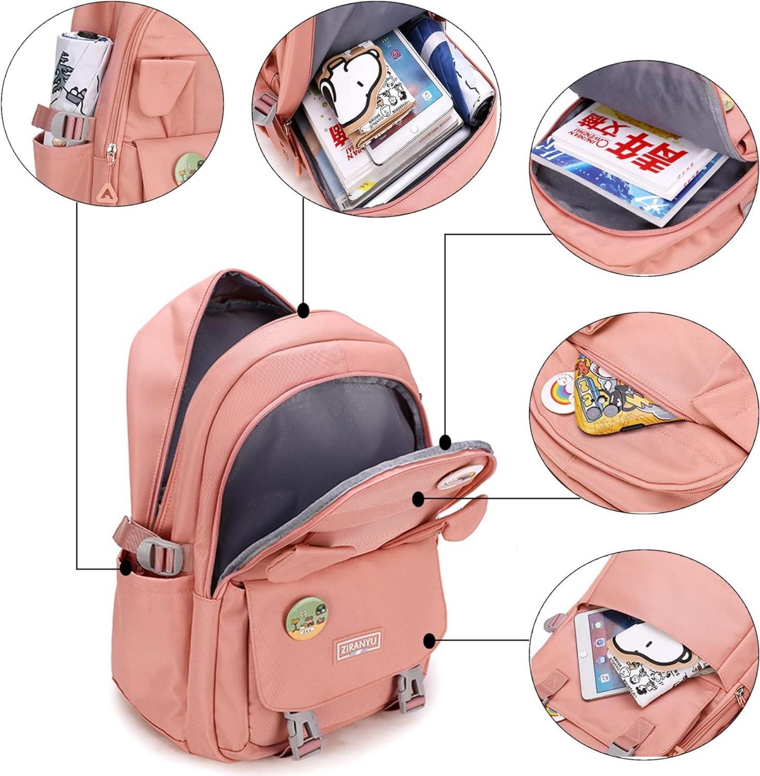 Makukke Damen Schulrucksack Mädchen Teenager 15,6 Zoll Laptop Anti Diebstahl Wasserdicht Uni Freizeit Rucksack