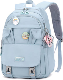 Blauer Schulrucksack Damen Teenager 15,6 Zoll Laptop
