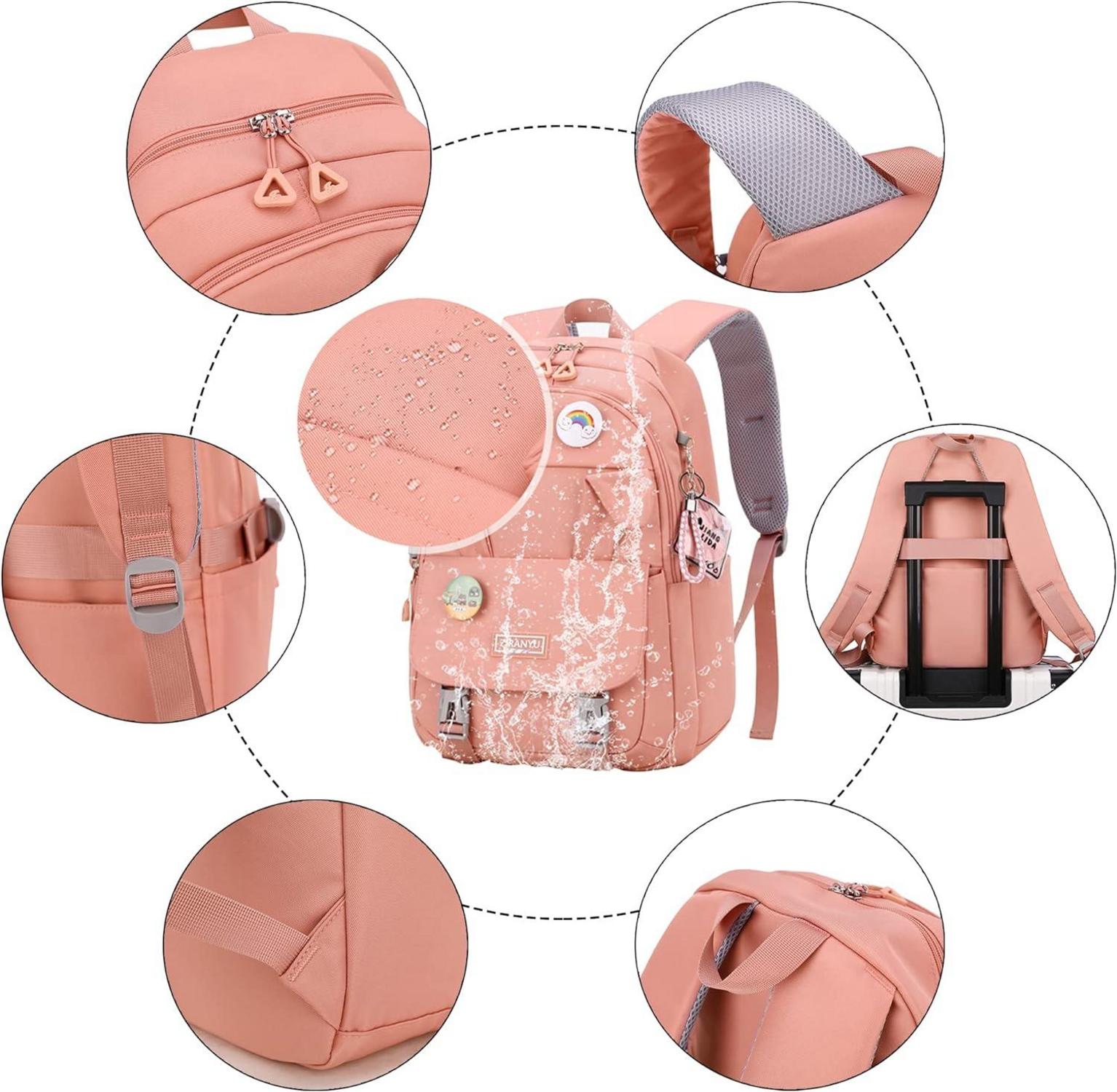 Rucksack Damen Schulrucksack Mädchen Teenager 15,6 Zoll College Schultasche Anti-Diebstahl Reise Tagesrucksack Große Büchertaschen