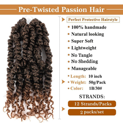 Passion Twist Häkelhaar 1B/30 – 2er Pack (10 Zoll)