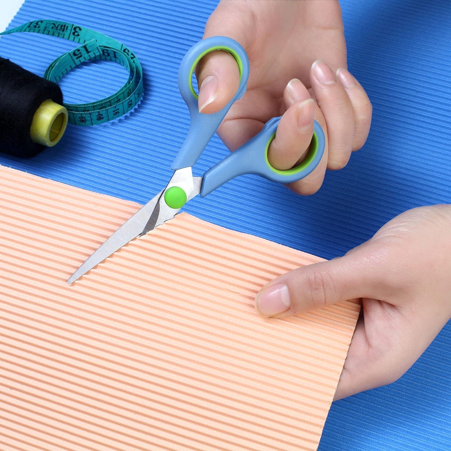 CCR Edelstahl Scheren Set 5-teilig Soft-Grip Blau Schneiden Nähen Basteln