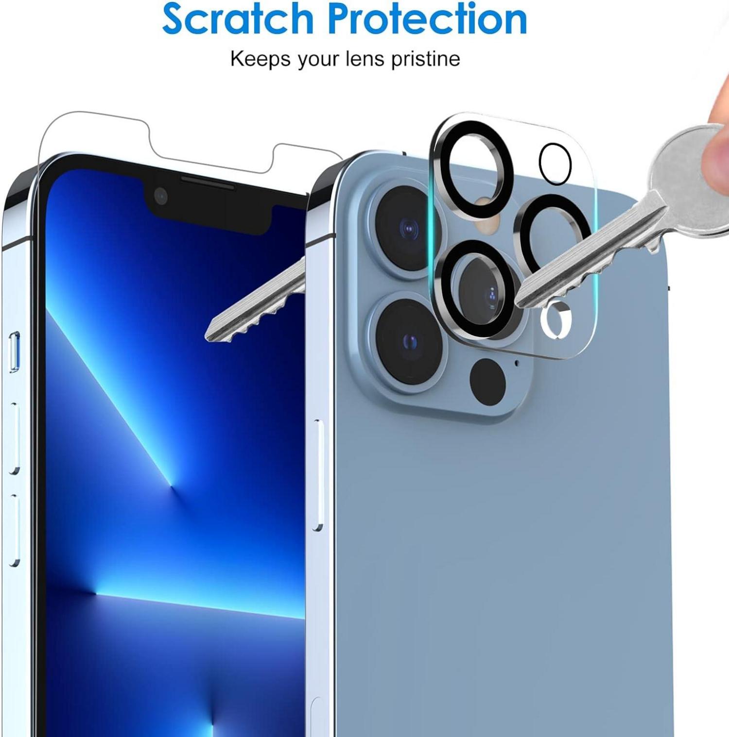 iPhone 13 Pro 6,1 Zoll Schutzfolie mit Kameraschutz und Installationswerkzeug