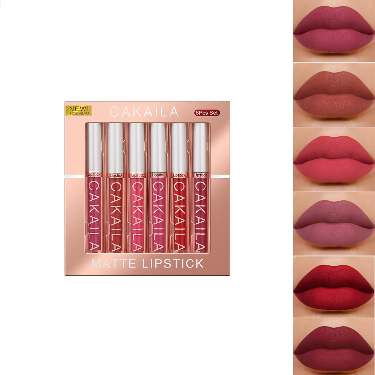 6er Set Mattes Lipgloss in Nudetönen - Wasserfest & Langlebig