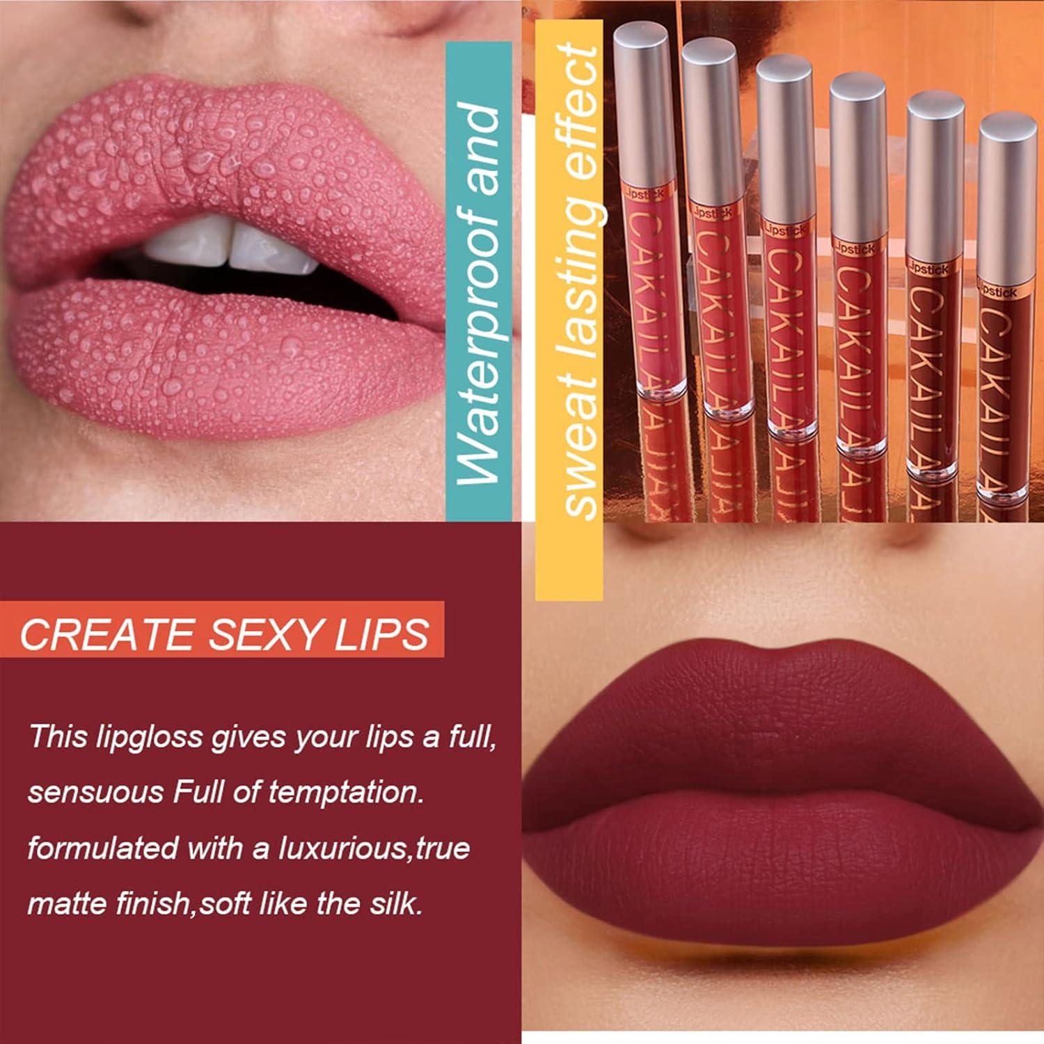 6er Set Mattes Lipgloss in Nudetönen - Wasserfest & Langlebig