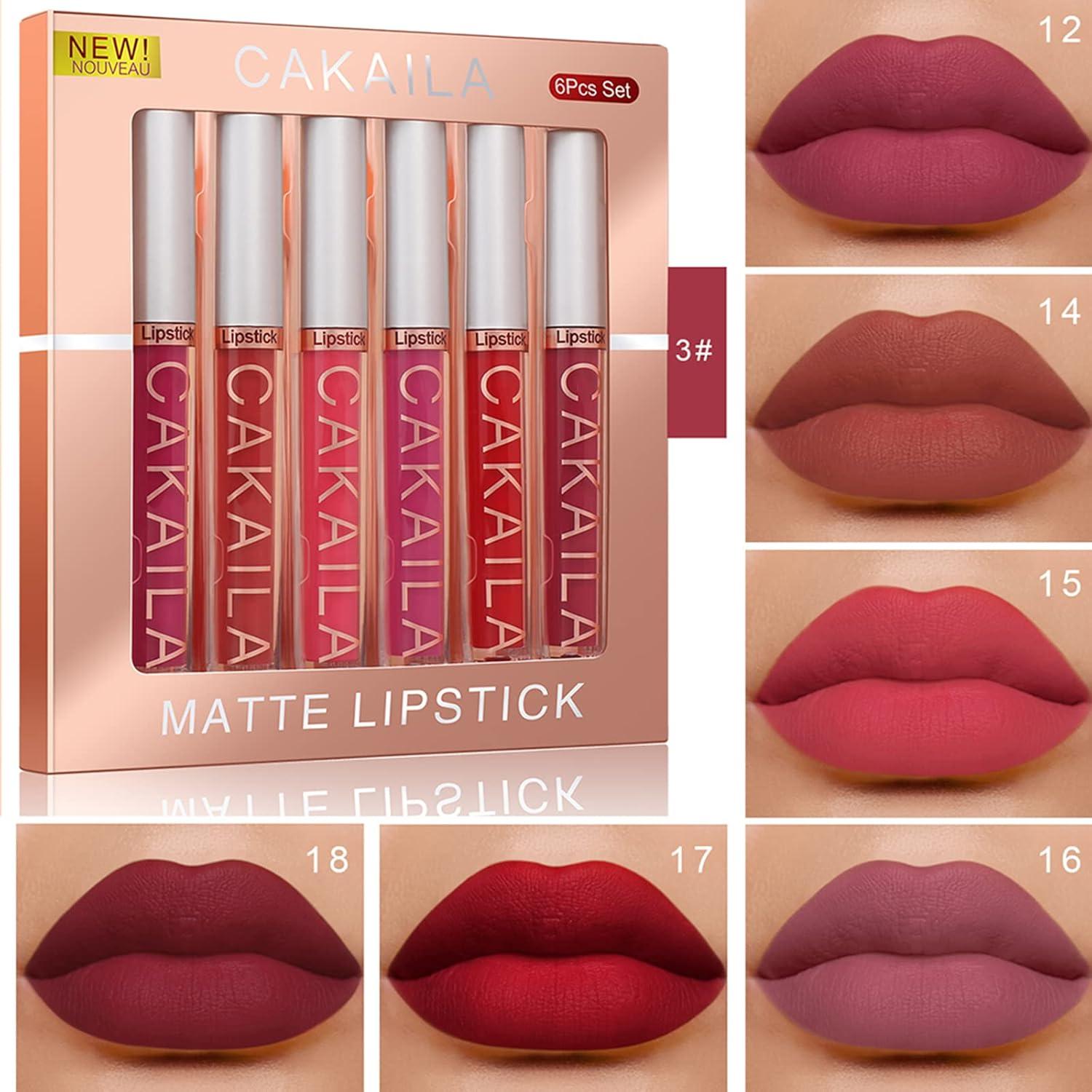 6er Set Mattes Lipgloss Nudetöne Wasserfest Langlebig Lippenstift