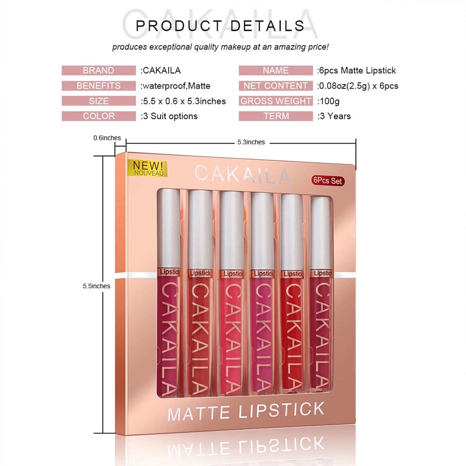 Lipgloss Set 6 Stück Matt Lippenstift Set Nudetöne Wasserfest Antihaft Tasse Nicht Verblassen Wasserdichte