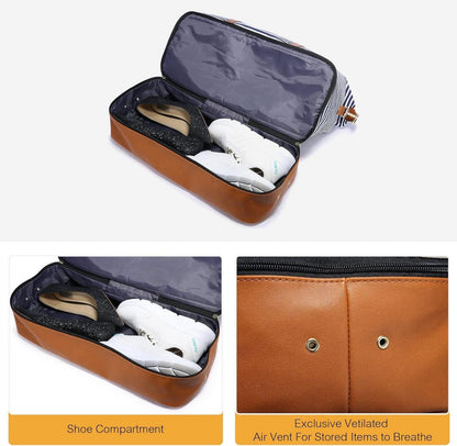 Weekender Damen Reisetasche Groß Canvas Handgepäck Kliniktasche Blau