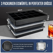 Silikon Eiswürfelform 3er-Pack mit Deckel BPA-frei Cocktails