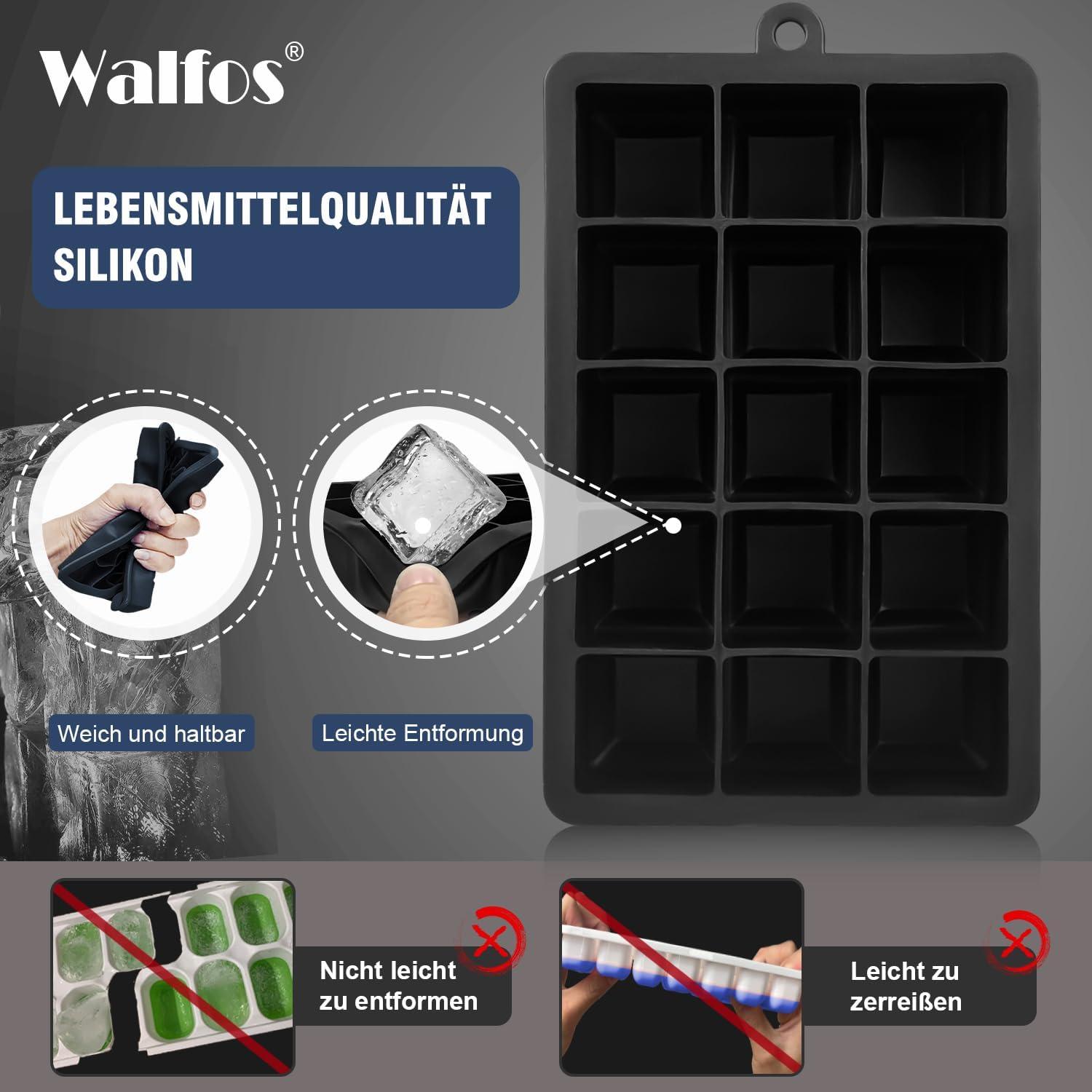 Silikon Eiswürfelform 3er-Pack flexible mit Deckel BPA-frei