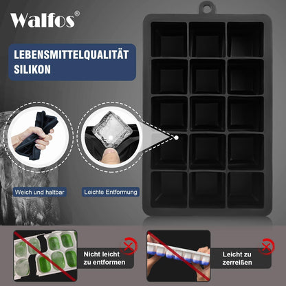 Silikon Eiswürfelform 3er-Pack flexible mit Deckel BPA-frei