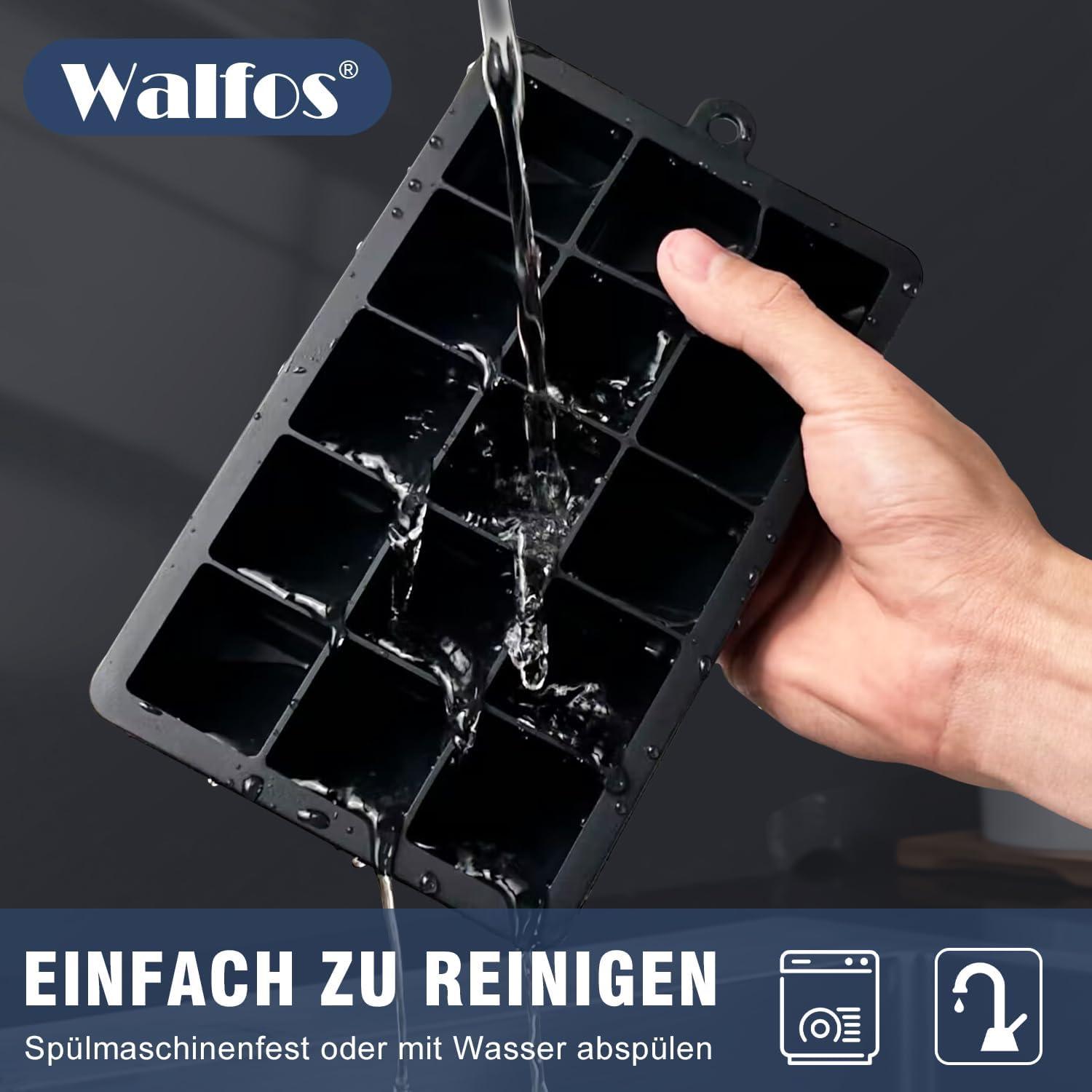 Eiswürfelform Silikon 3er-Pack mit Deckel BPA-frei Cocktails Whisky