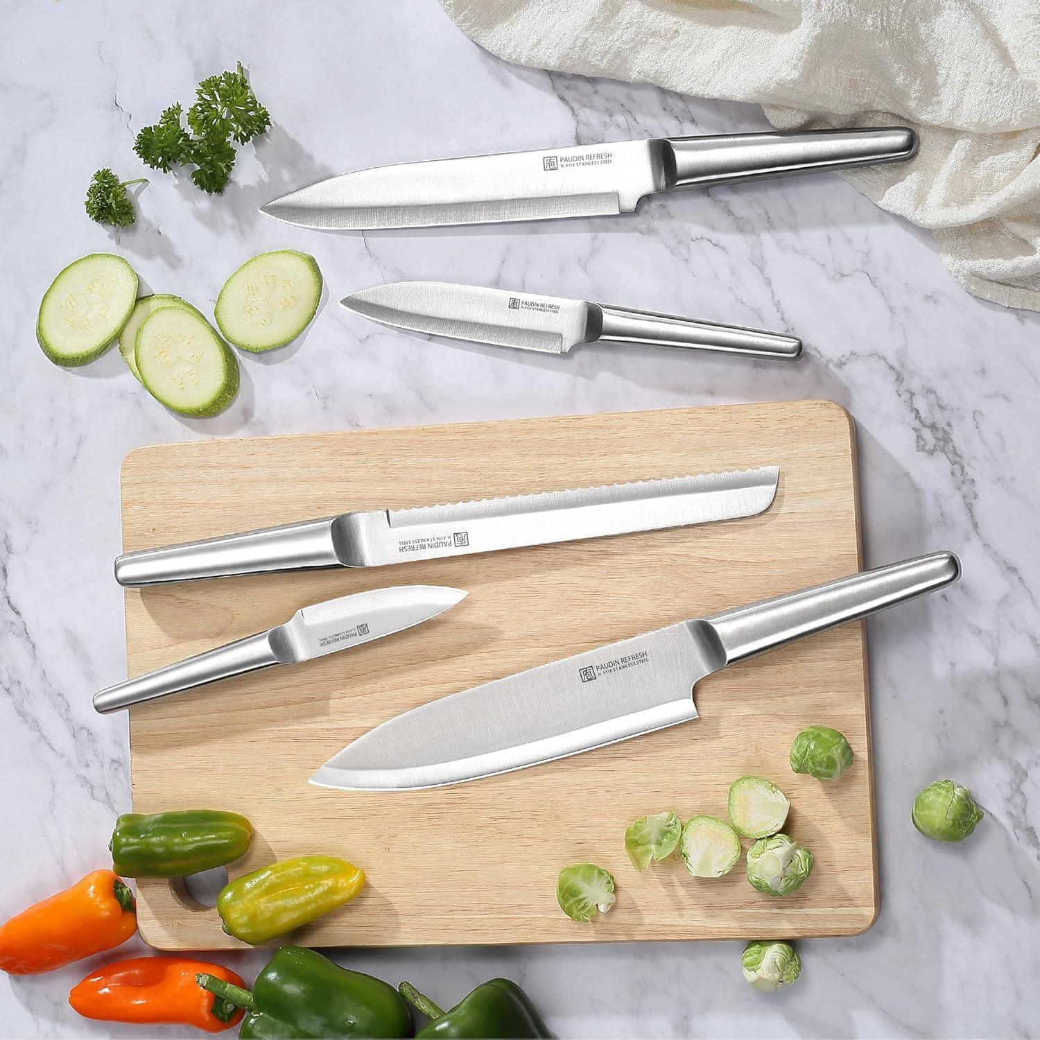 PAUDIN 5-teiliges Küchenmesserset aus Edelstahl in Geschenkbox